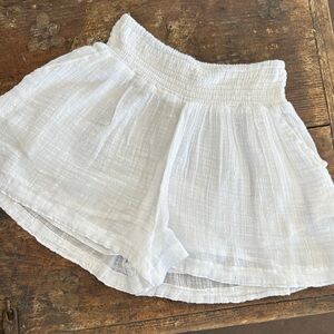 Elan Women's High Waist White Gauze Shorts with Elastic Waistband - NWT